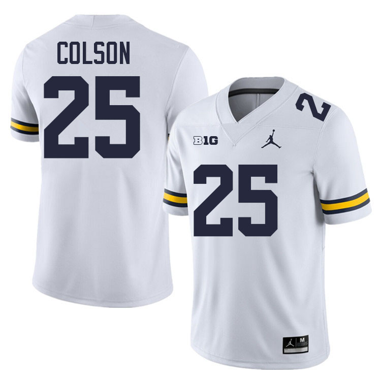 Junior Colson Michigan Jersey,Michigan Wolverines #25 Junior Colson Jersey Youth-White